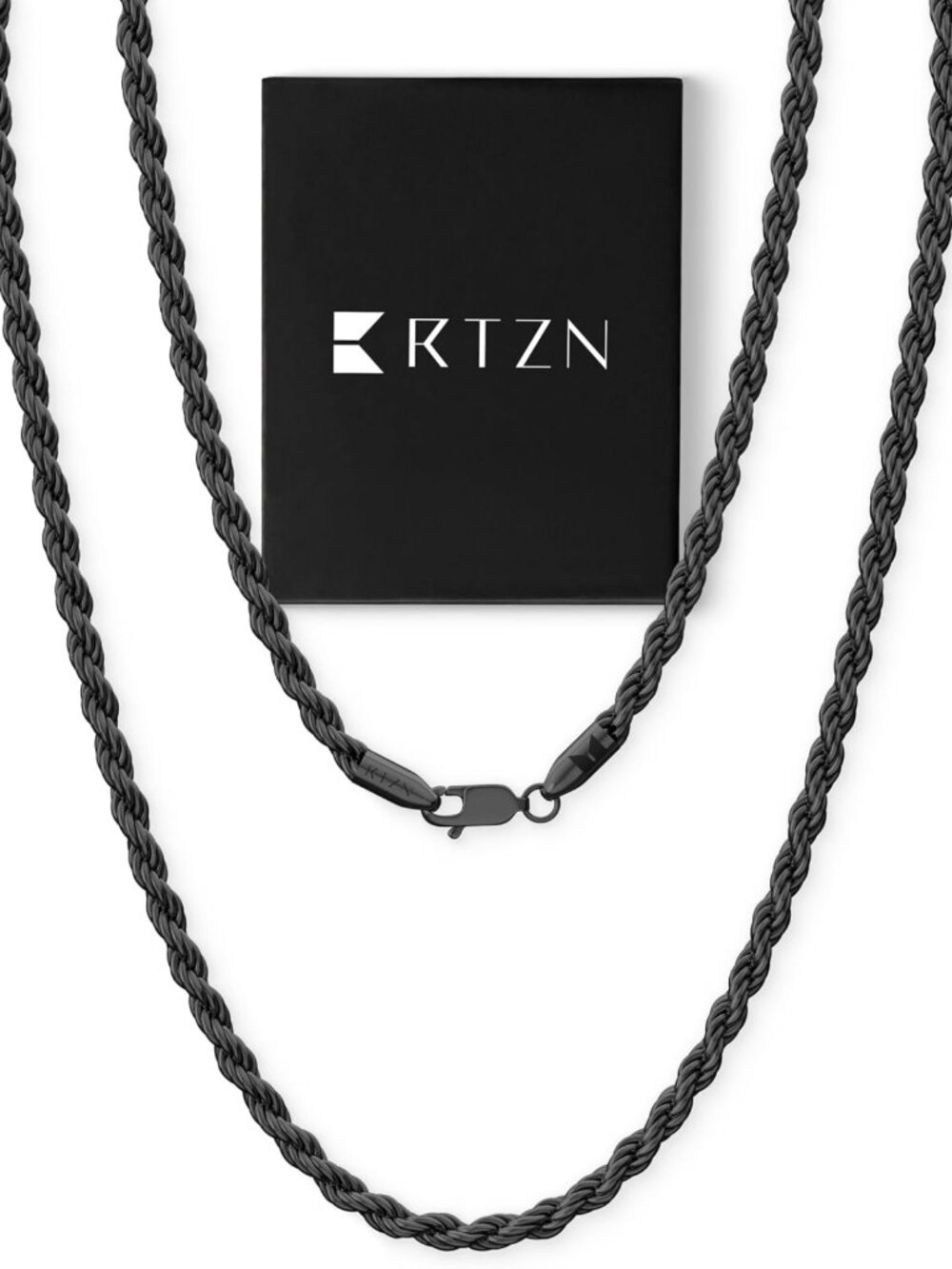 Gold Rope Chain Necklace for Men – 3mm & 4mm Stainless Steel, Non-Tarnish
